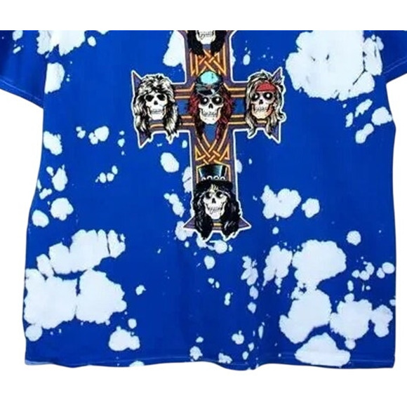 Guns N Roses Vintage Style TieDye Appetite for Destruction TShirt 4XL Blue White - Picture 4 of 15